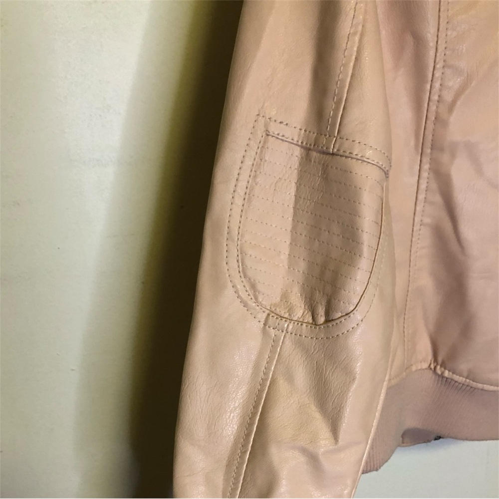 Cavalini Vegan Leather Bomber Jacket Mauve Size Large - Picture 4 of 13